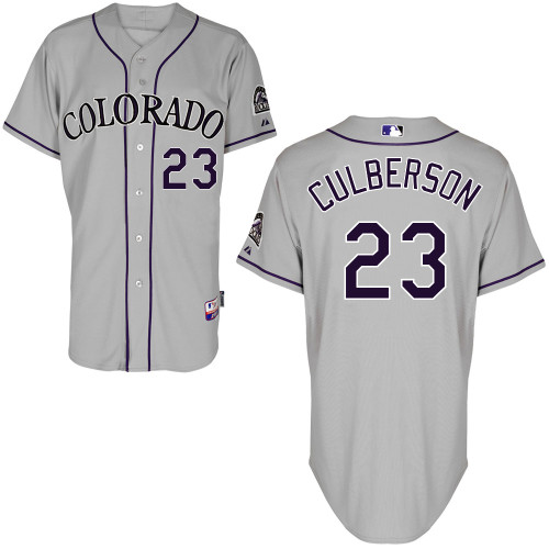 Charlie Culberson #23 MLB Jersey-Colorado Rockies Men's Authentic Road Gray Cool Base Baseball Jersey